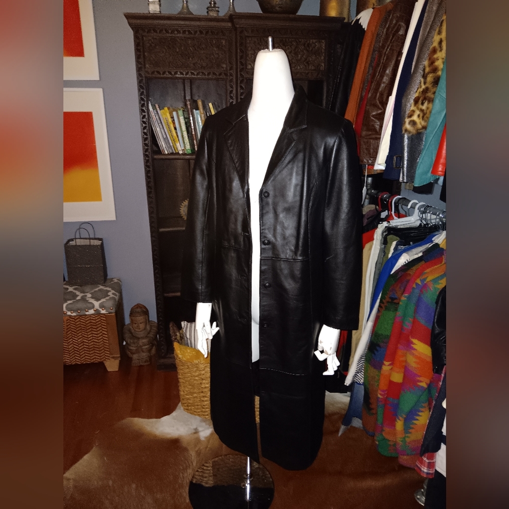 Vintage leather trench coat